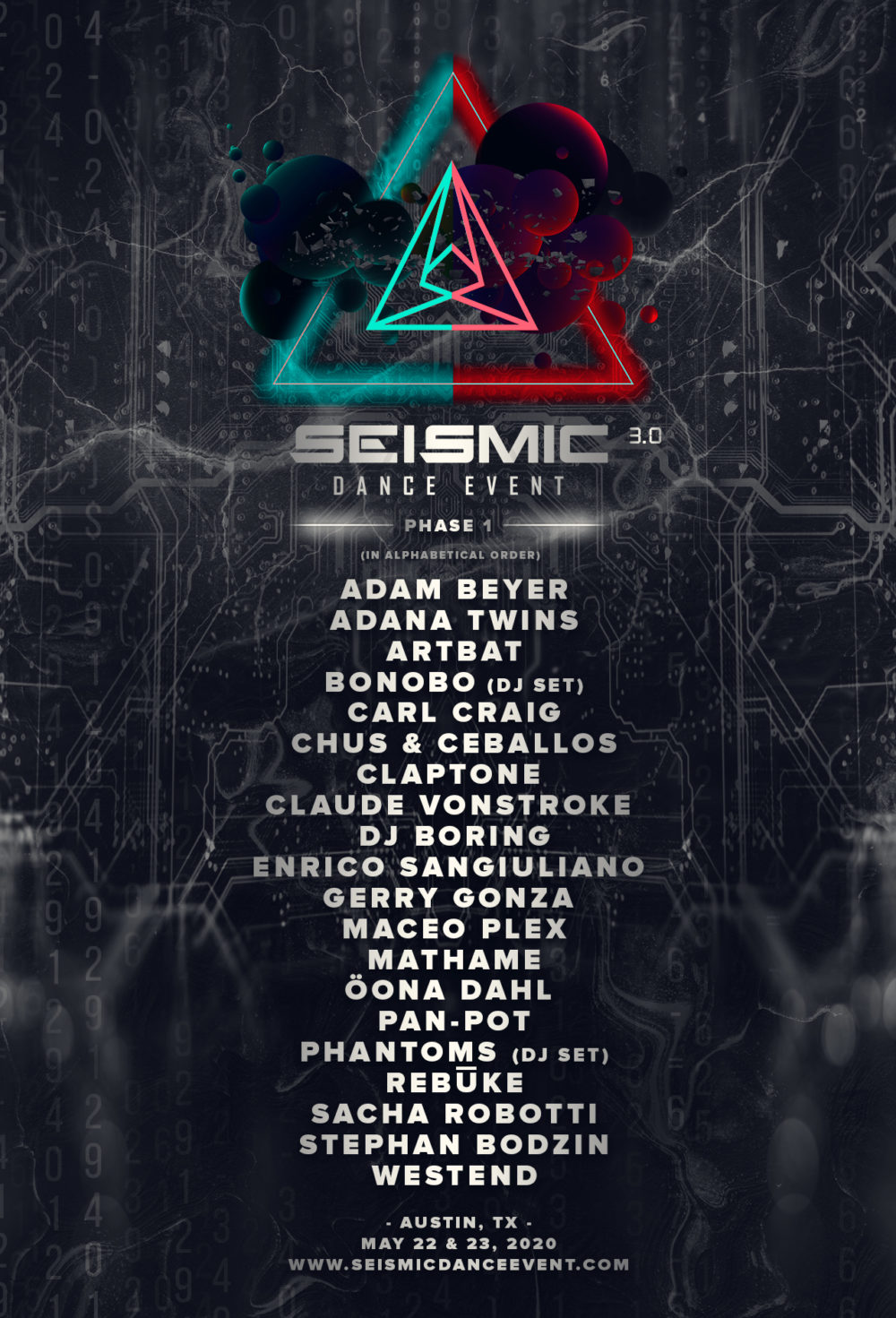 Seismic 3.0 Phase 1 lineup drop! Seismic Dance Event